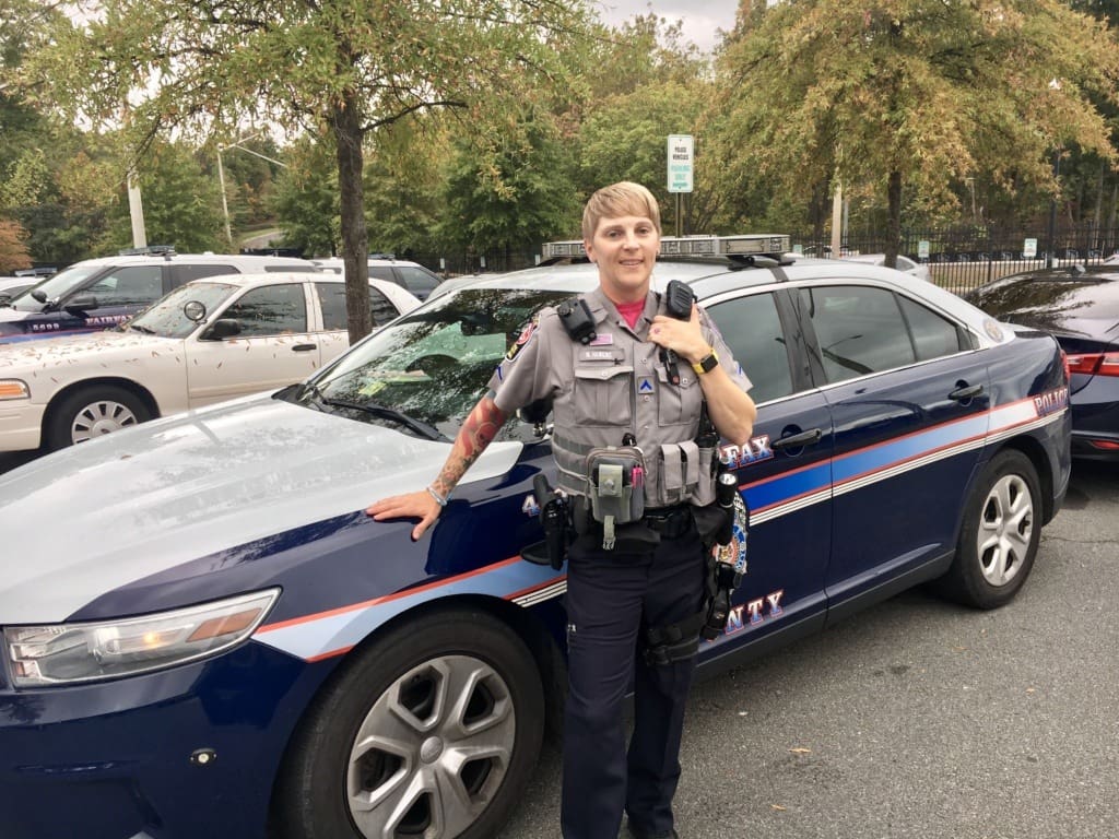 Meg in her officer's uniform