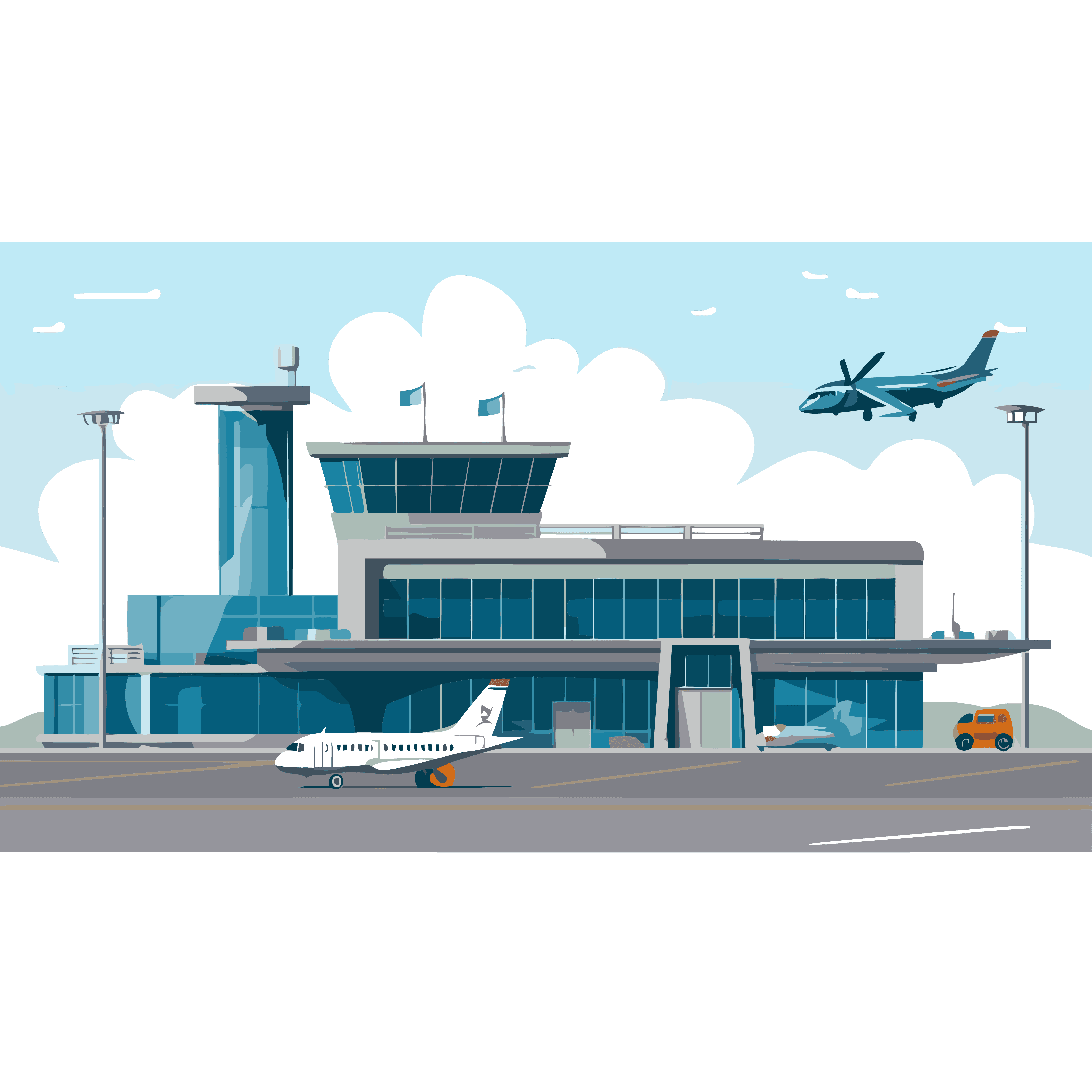 graphic image of an airport