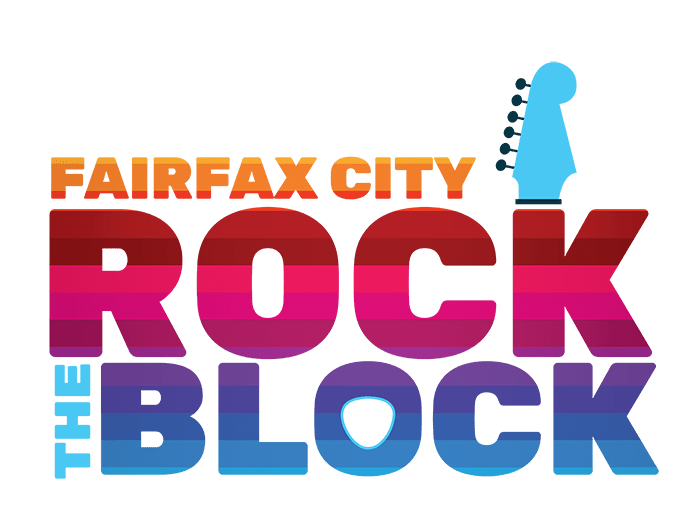 Graphic for Fairfax City's Rock the Block event