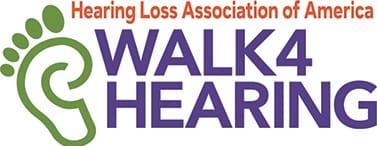 graphic of the HLAA Walk4Hearing logo