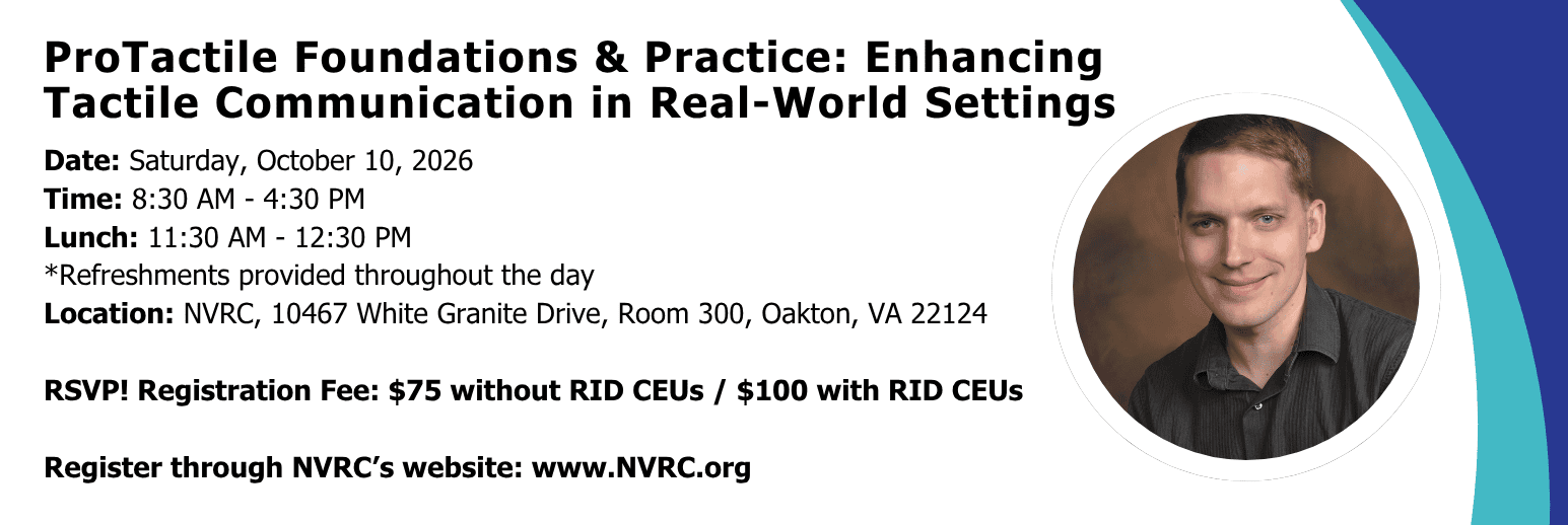 flyer for ProTactile Workshop in October 2026